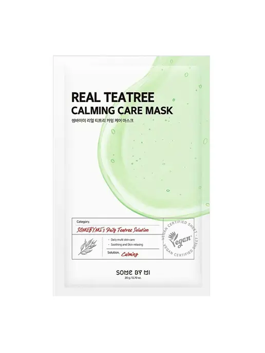 Успокаивающая тканевая маска для лица с экстрактом чайного дерева REAL TEATREE CALMING CARE MASK