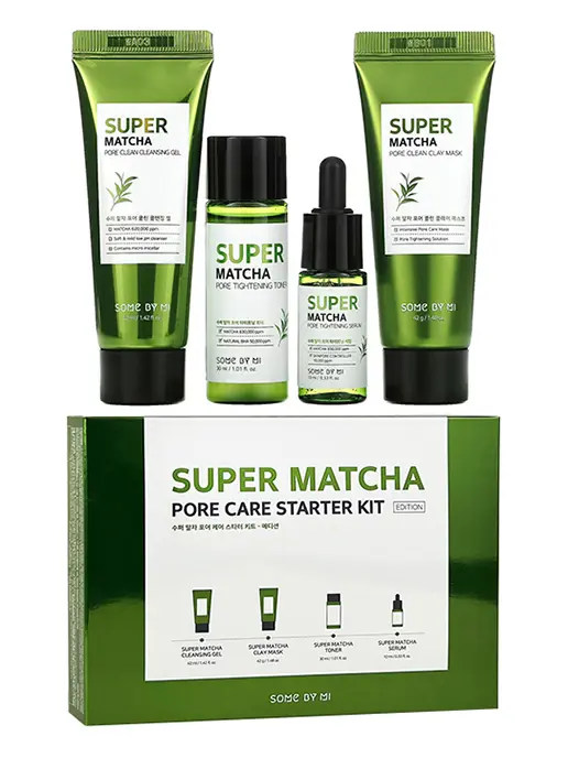 Набор: гель, маска, тонер, сыворотка SUPER MATCHA PORE CARE STARTER KIT