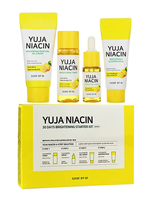 Набор: тонер, сыворотка, гель-крем, маска YUJA NIACIN 30 DAYS BRIGHTENING STARTER KIT