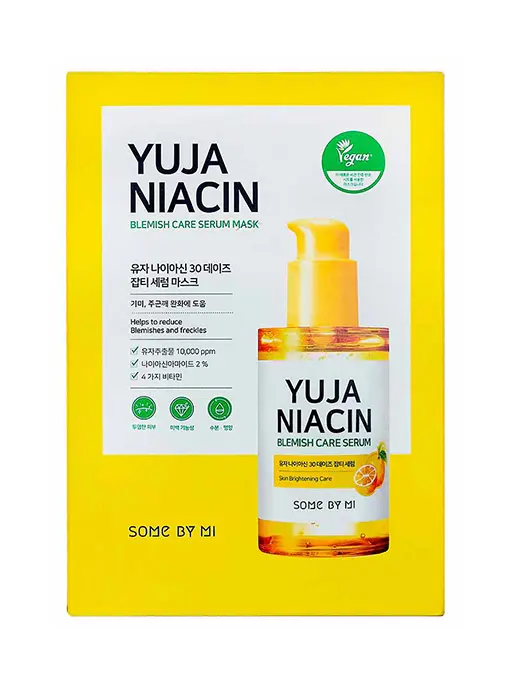 Тканевая маска для лица с экстрактом юдзу YUJA NIACIN BLEMISH CARE SERUM MASK